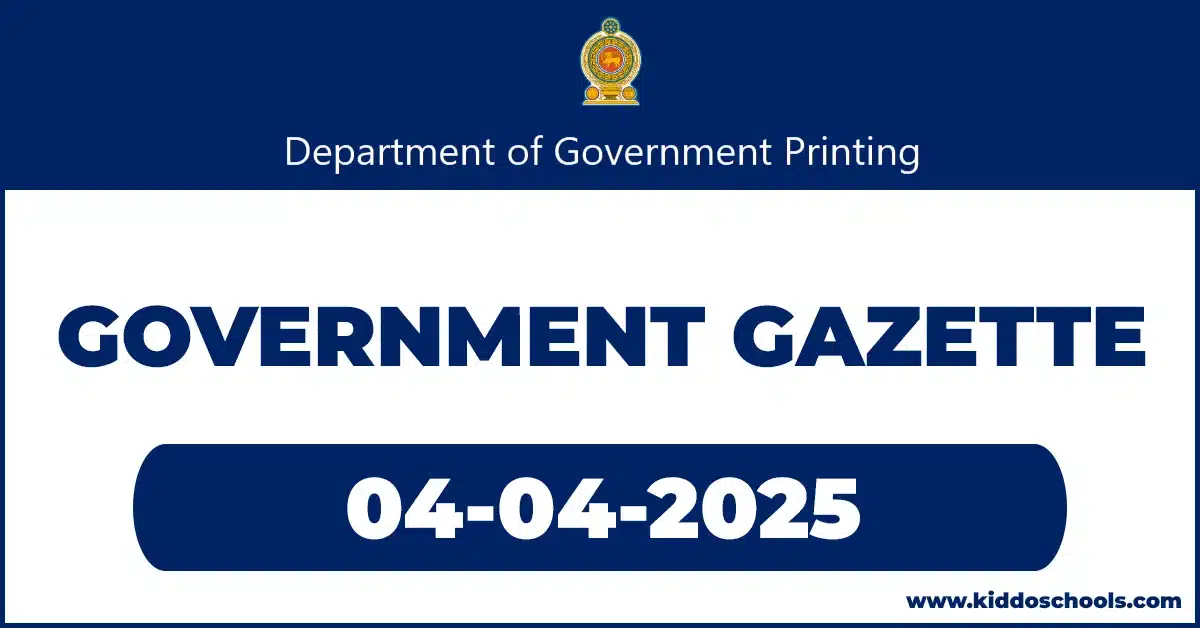 Sri Lanka Government Gazette 04-04-2025