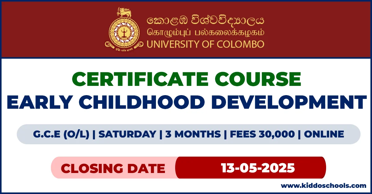 Certificate Course in Early Childhood Development in Colombo University 2025
