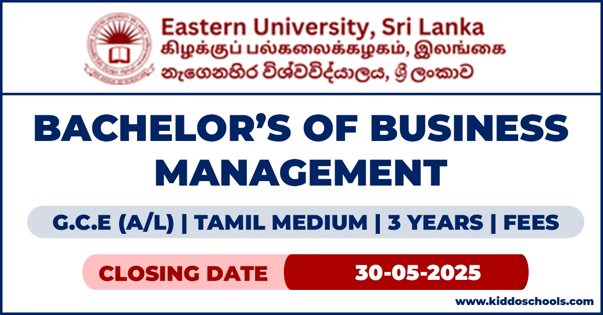 External Degree - Bachelor of Business Management (BBM) at EUSL 2025