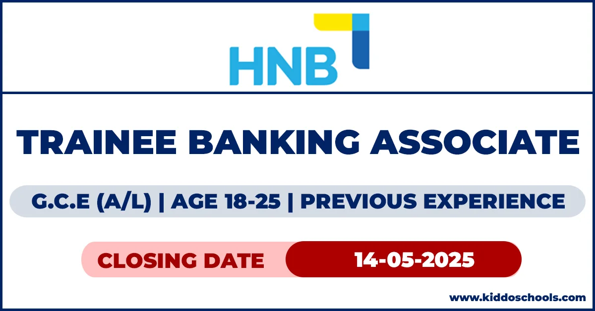 HNB Bank Career 2025 - Trainee Bank Associate