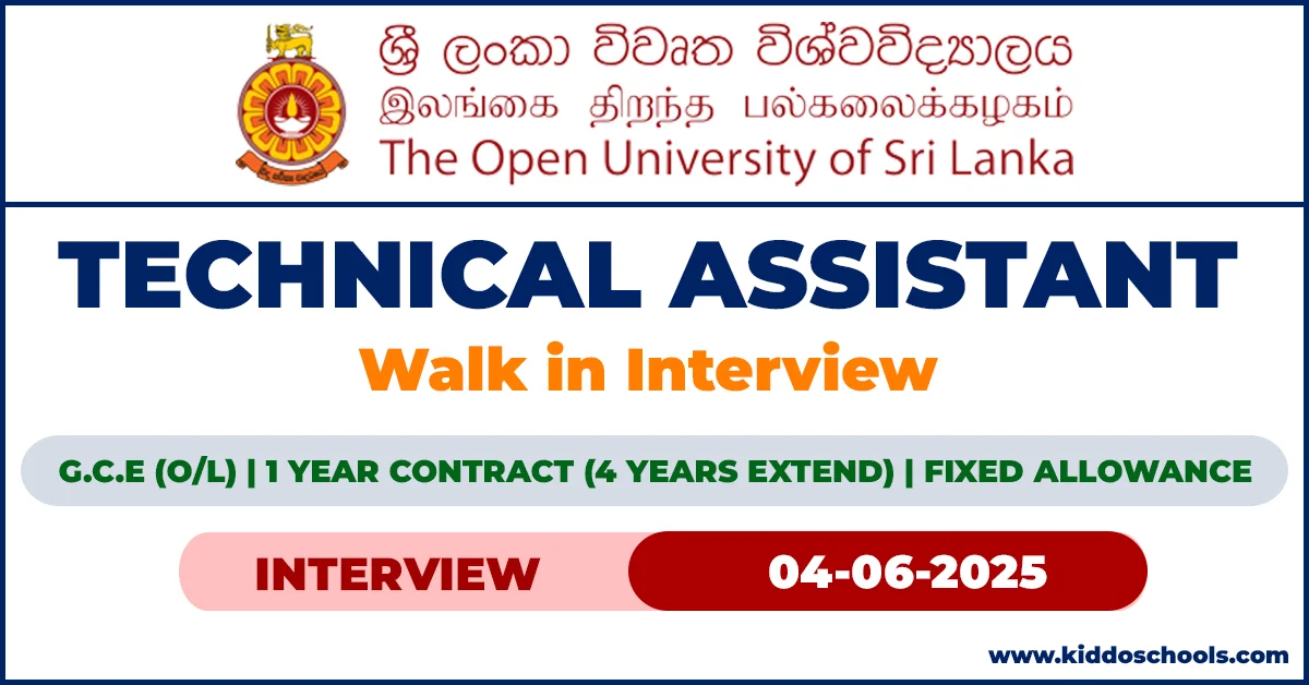 Open University Job Vacancies 2025 – Technical Assistant