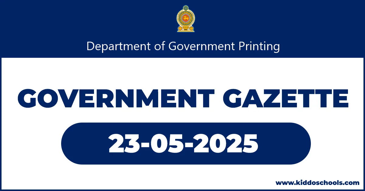 Sri Lanka Government Gazette 23-05-2025