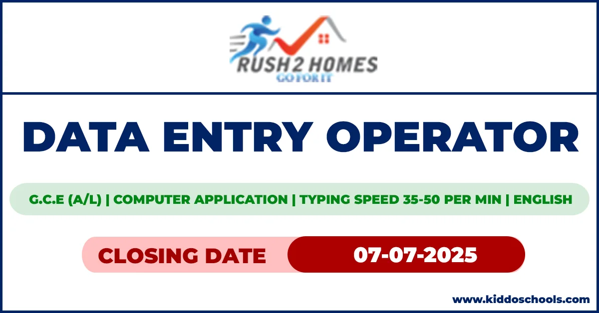 Data Entry Job Vacancies 2025 - Rush 2 Homes