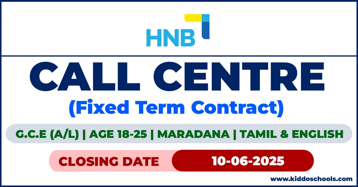 HNB Bank Job Vacancies 2025 - Call Centre Agent