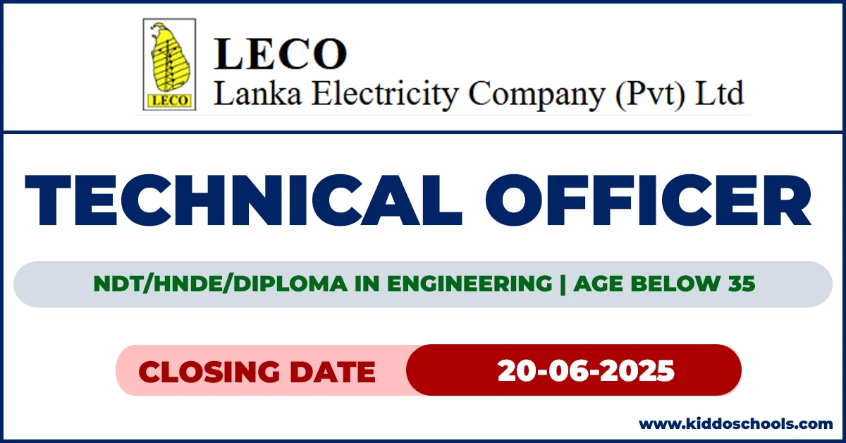 LECO Job Vacancies 2025 - Technical Officer