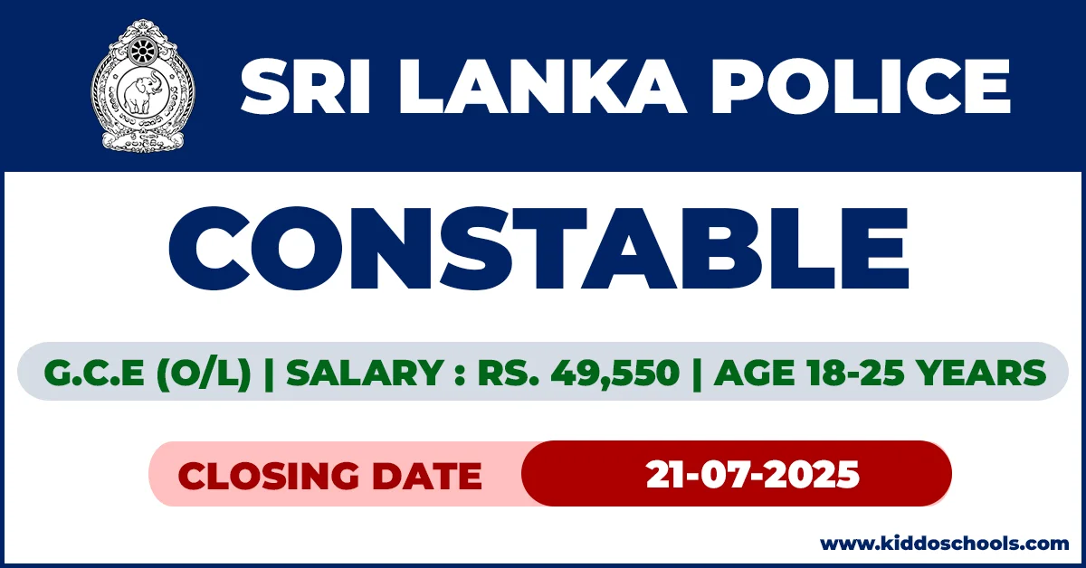 Sri Lanka Police Job Vacancies 2025 - Constable