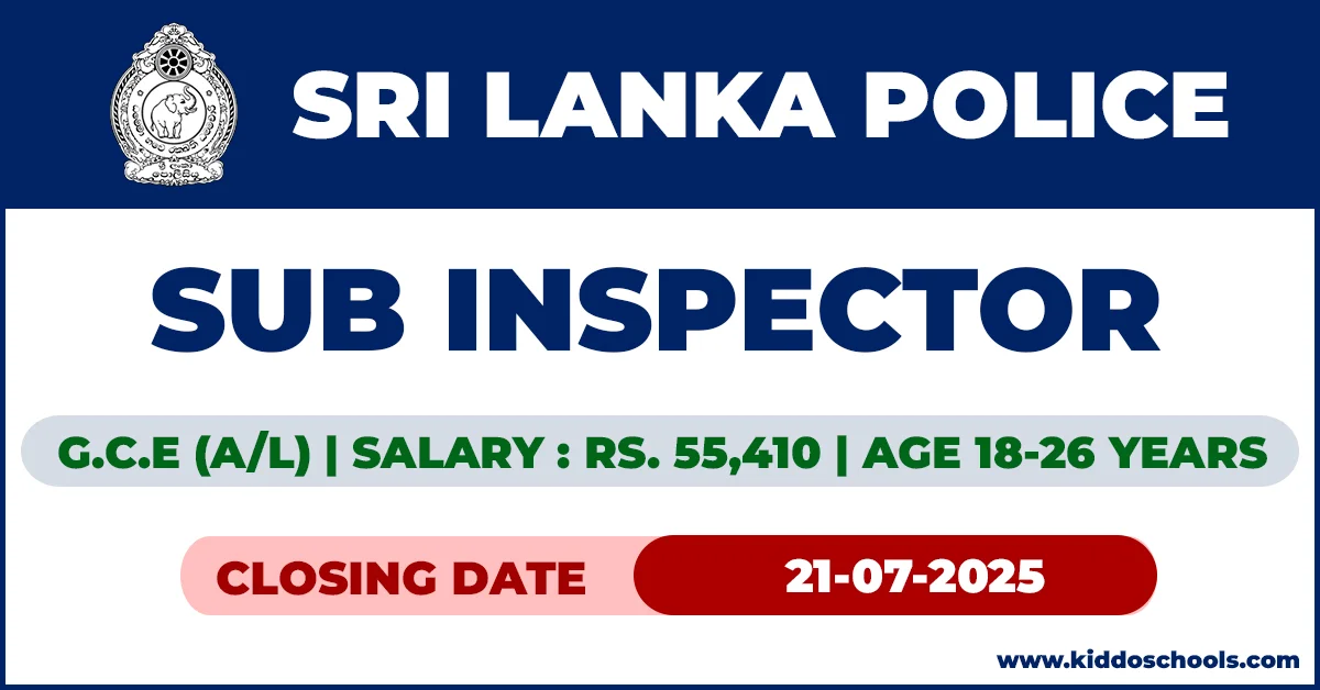 Sri Lanka police job vacancies 2025 - Sub Inspectors