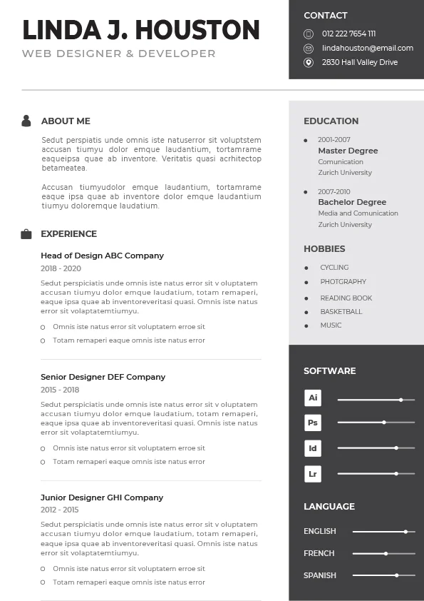 CV Template – Professional Resume 08