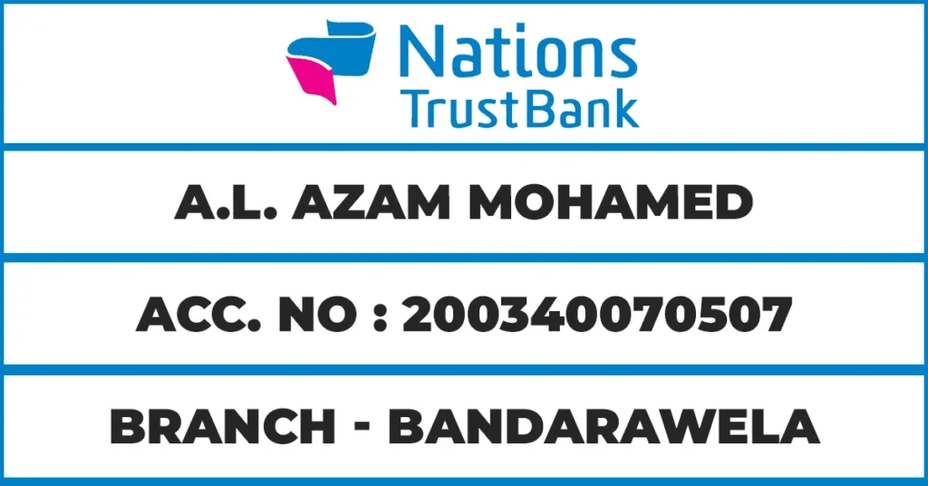 NTB Bank Details for Payments