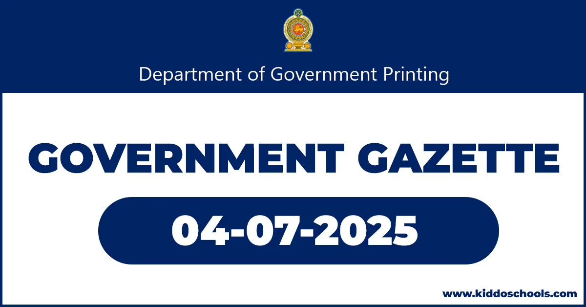 Sri Lanka Government Gazette 04-07-2025