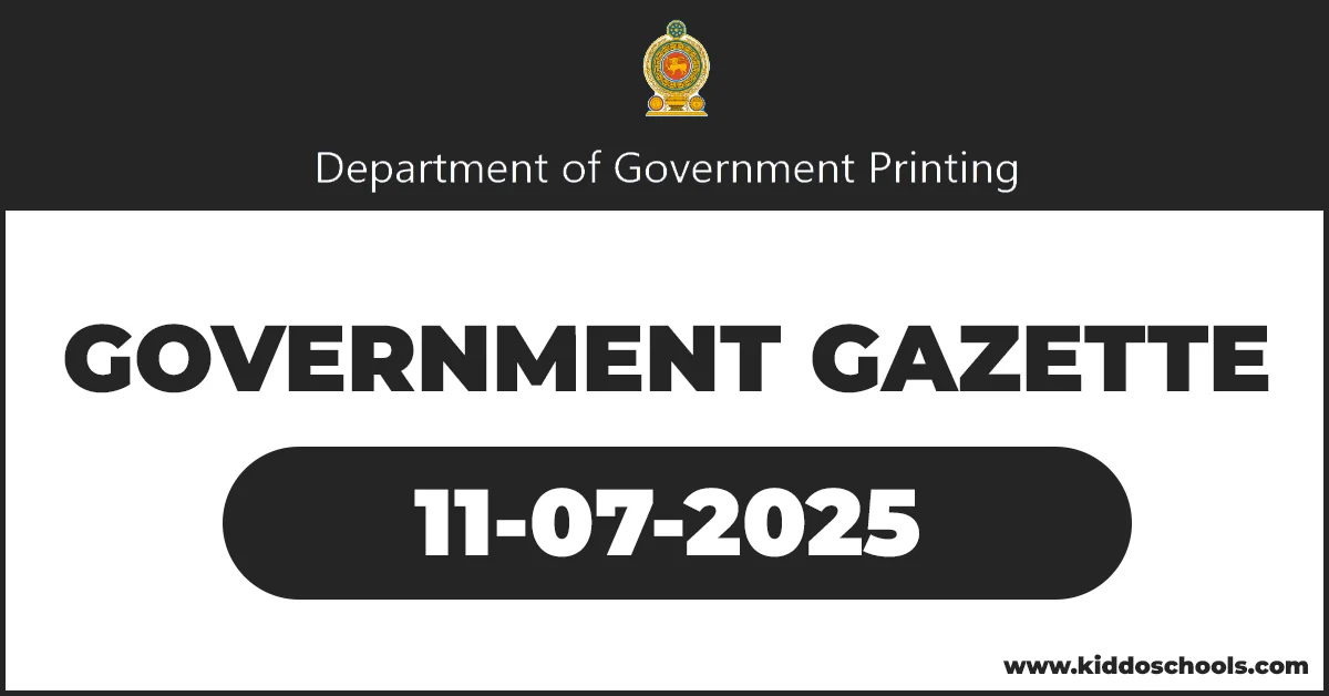 Sri Lanka Government Gazette 11-07-2025