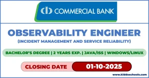 Commercial Bank Job Vacancies 2025 - Observability Engineer