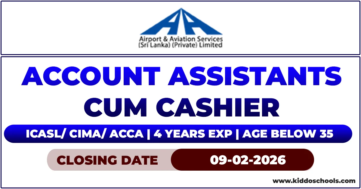 Airport Job Vacancies 2026 - Account Assistants Cum Cashier