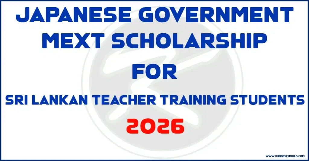 Japanese Government MEXT Scholarship 2026 for Sri Lankan Teacher Training Students