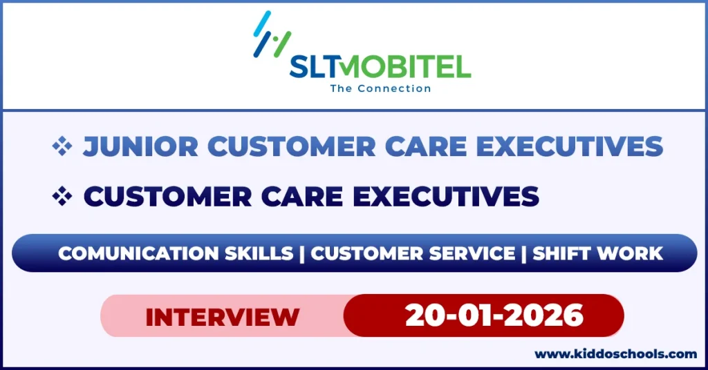 SLT Job Vacancies 2026 – Customer Care Executives