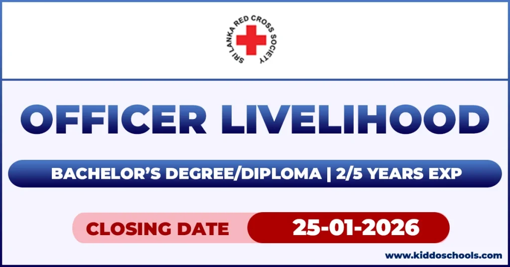 Sri Lanka Red Cross Job Vacancies 2026 for Officer Livelihood