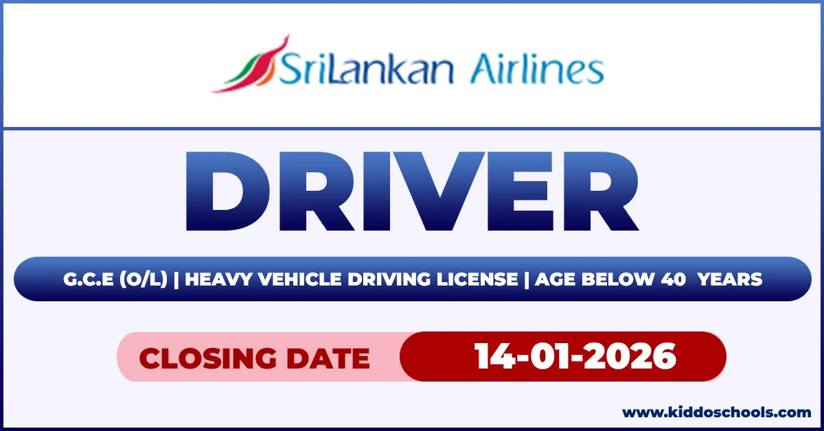 SriLankan Airlines Careers 2026 - Driver
