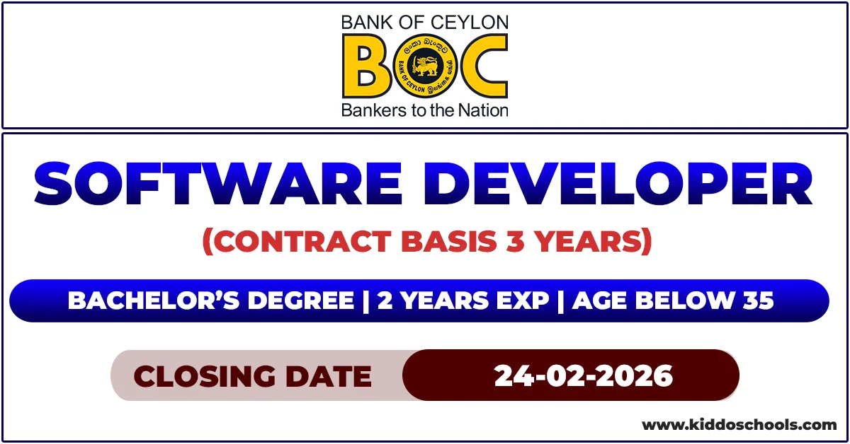 BOC Bank Job Vacancies 2026 - Software Developer
