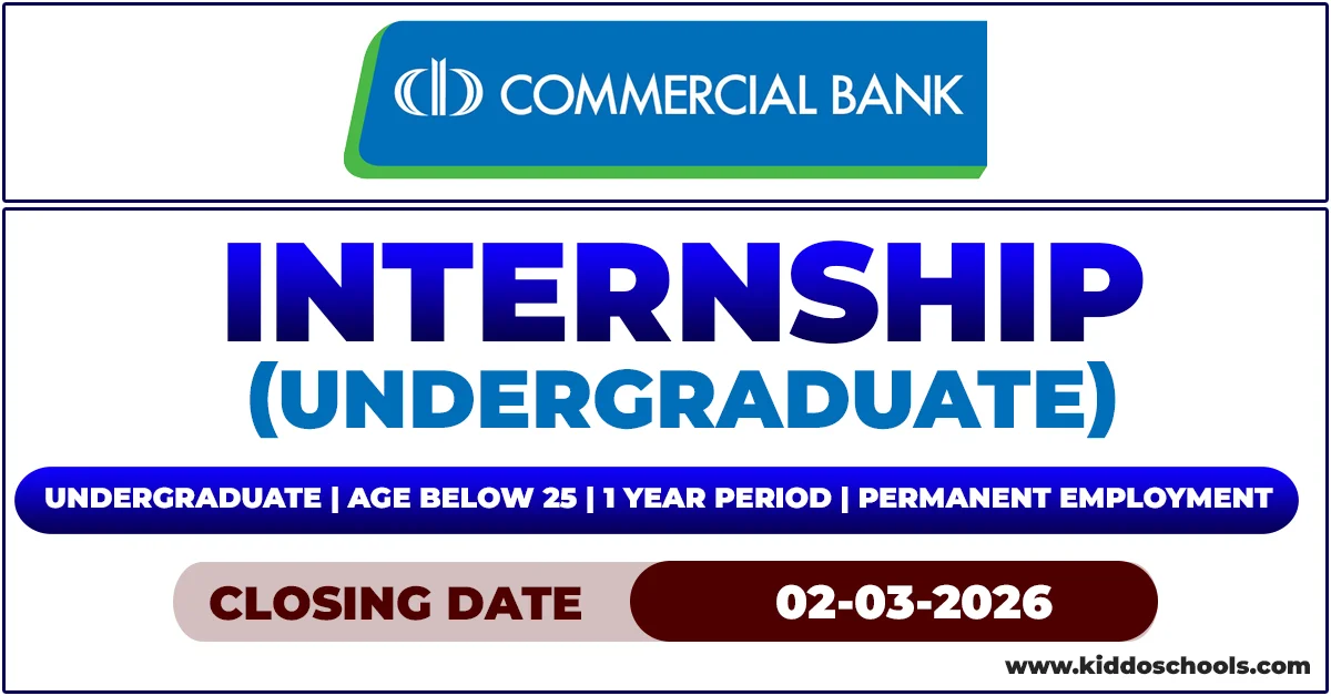 Commercial Bank Job Vacancies 2026 - Internship for Undergraduate