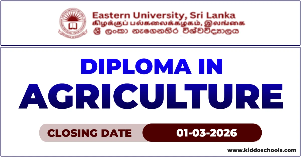 Diploma in Agriculture 2026 – Eastern University (EUSL)