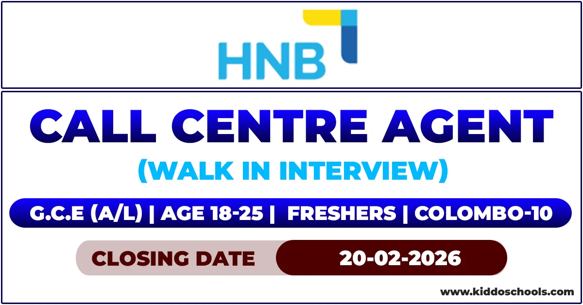 HNB Bank Job Vacancies 2026 Colombo - Call Centre Agent
