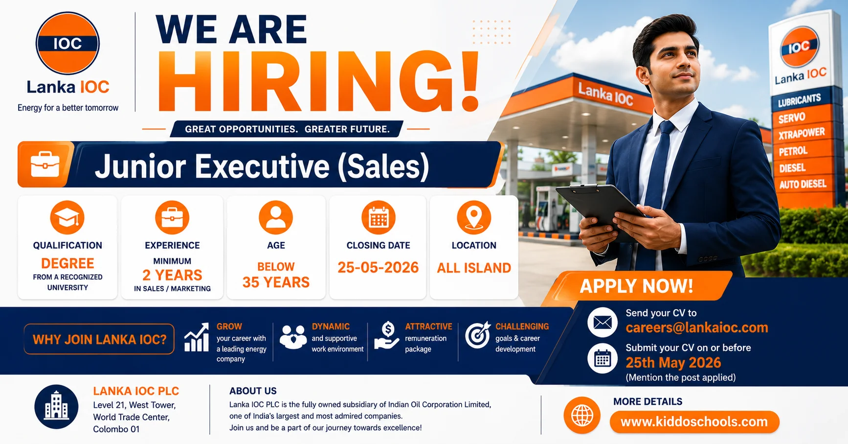 Lanka IOC Job Vacancies 2026 – Junior Executive (Sales)