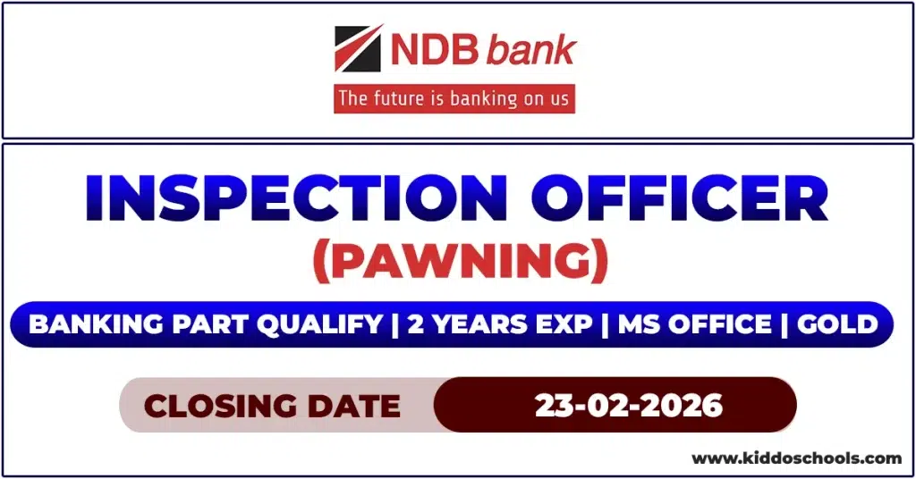 NDB Bank Job Vacancies 2026 - Inspection Officer (Pawning)