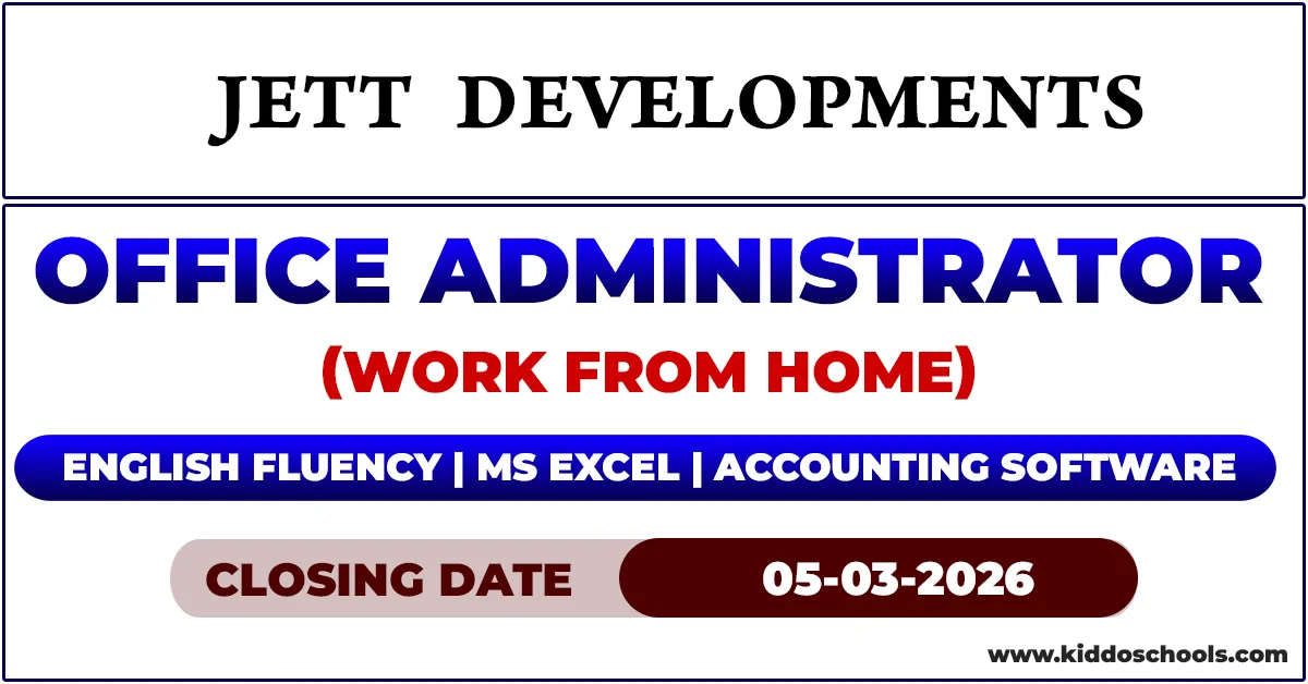 Office Administrator Work from home 2026 - Jett Developments