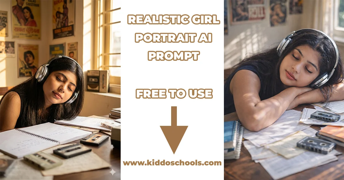 Realistic Girl Portrait AI Prompt Same Face Reference