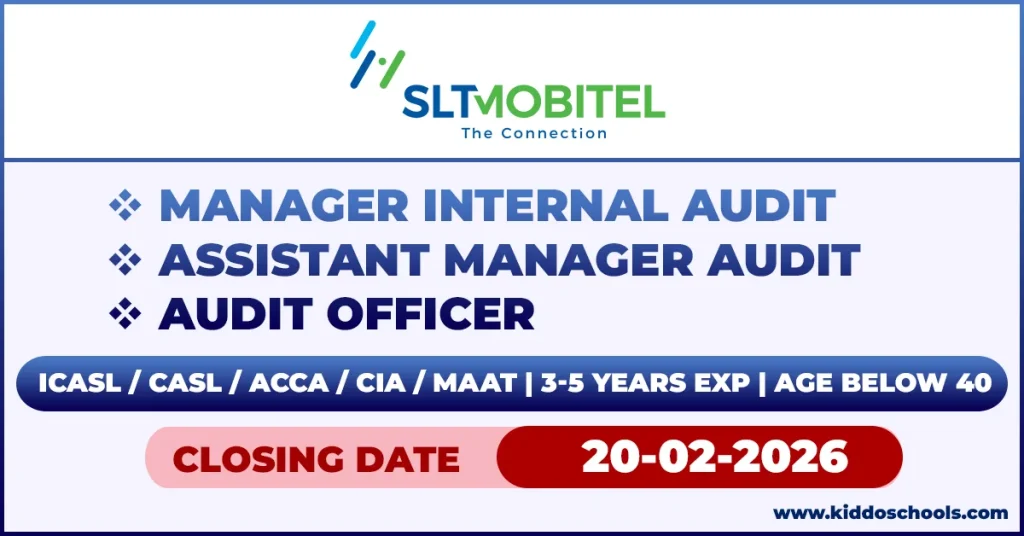 SLT Job Vacancies 2026 - Audit Department