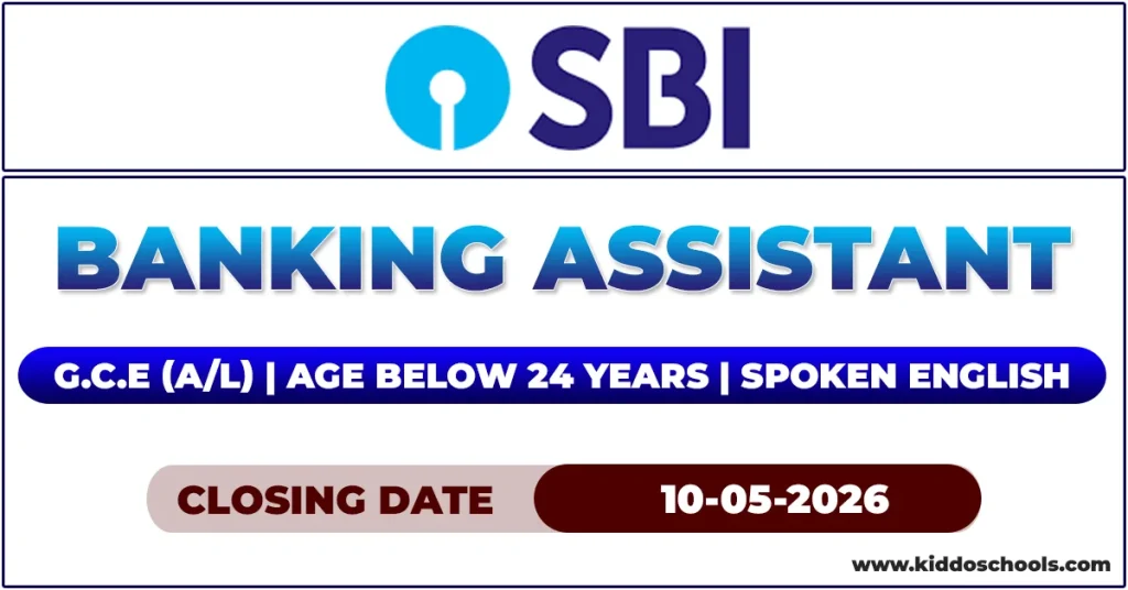 Sri Lanka SBI Bank Job vacancies 2026 - Banking Assistant