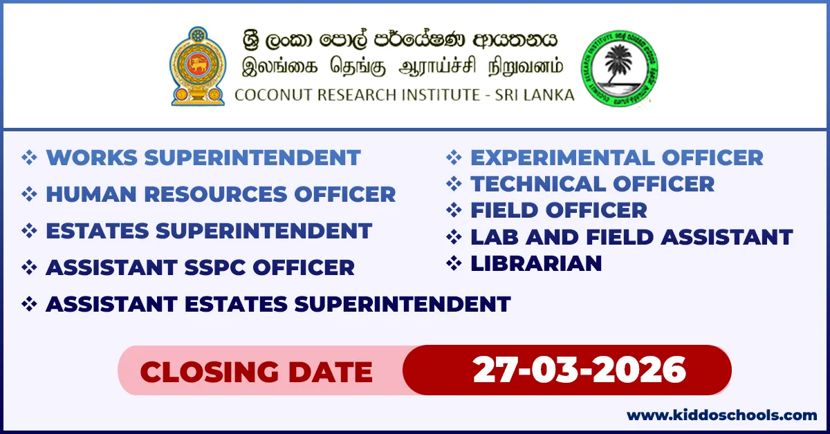 Coconut Research Institute Job Vacancies 2026