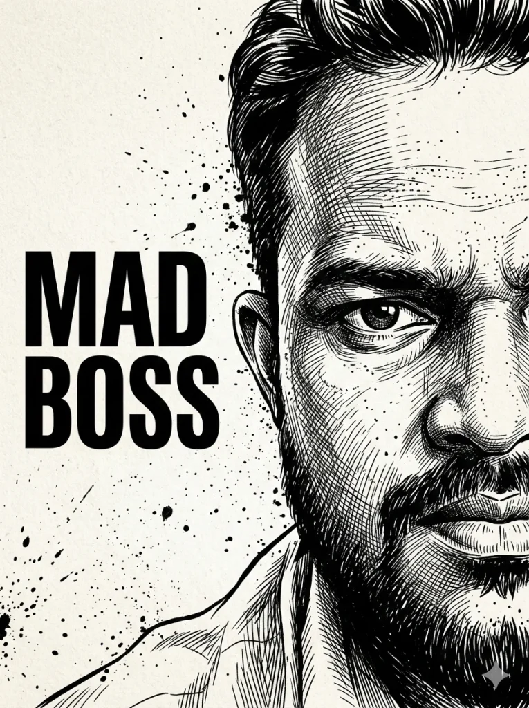 Black and White Ink Portrait Illustration - Gemini