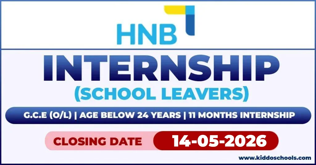 HNB Bank Job Vacancies 2026 - School Leavers Internship May