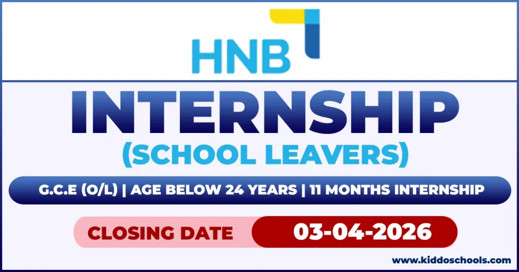 HNB Bank Job Vacancies 2026 - School Leavers Internship