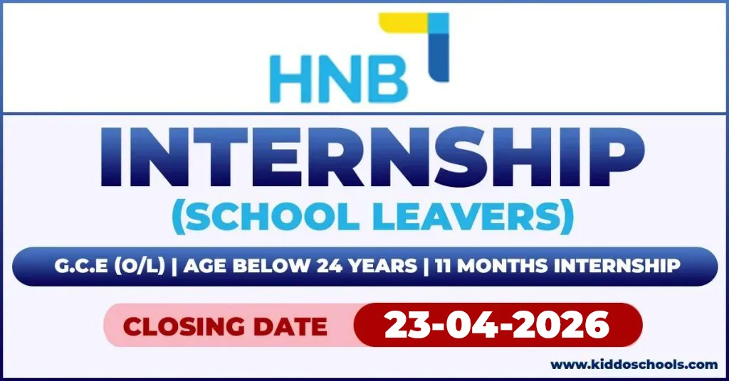 HNB Bank Job Vacancies 2026 - School Leavers Internship 2
