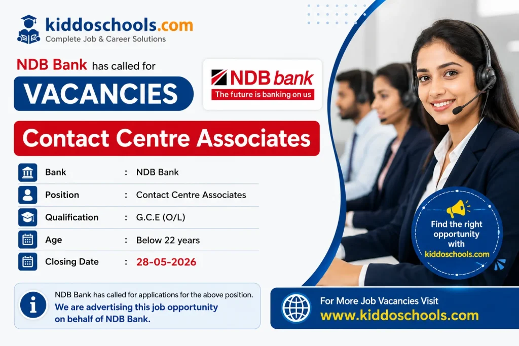 NDB Bank Job Vacancies 2026 - Contact Centre Associates