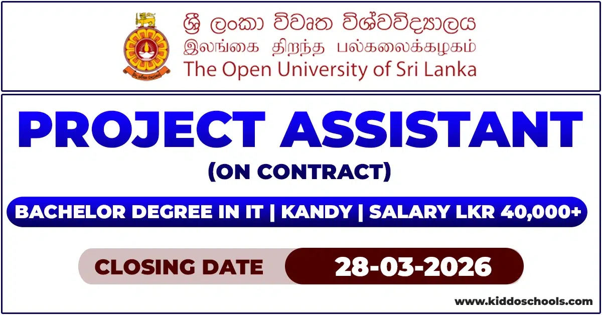 Open University Kandy Job Vacancies 2026 - Project Assistant