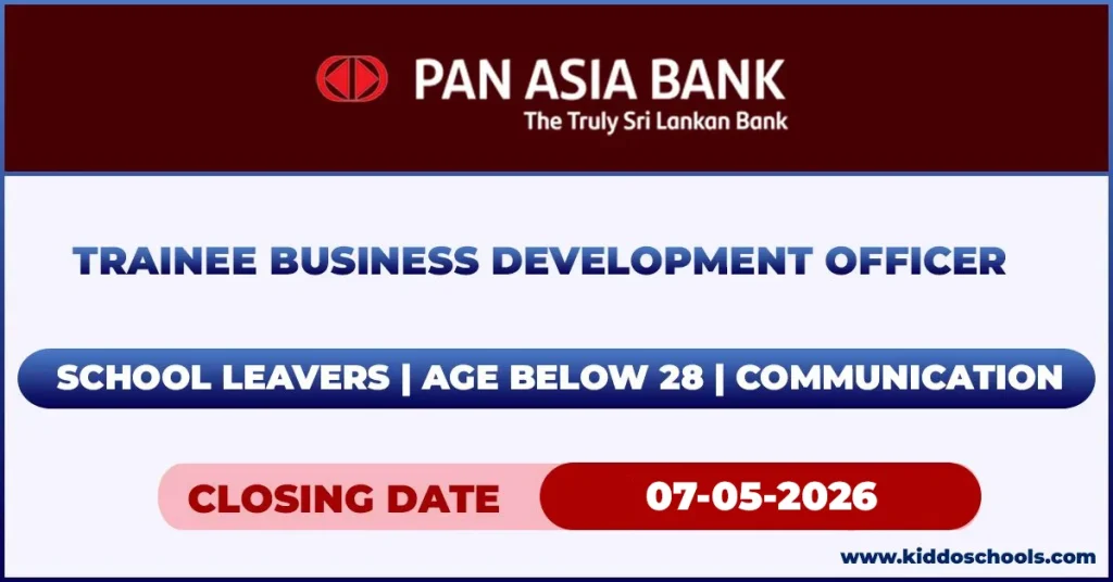 Pan Asia Bank Job Vacancies 2026 - Trainee Business Development Officer