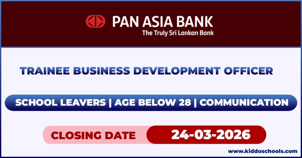 Pan Asia Bank Job Vacancies 2026 - Trainee Business Development Officer