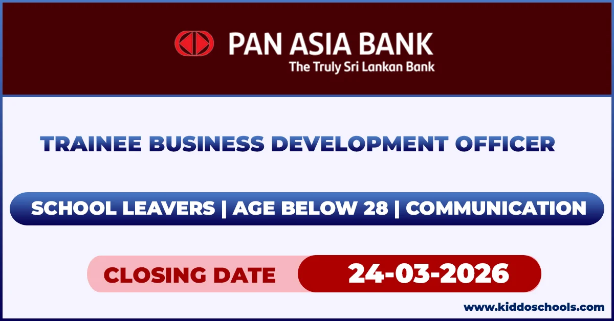 Pan Asia Bank Job Vacancies 2026 - Trainee Business Development Officer