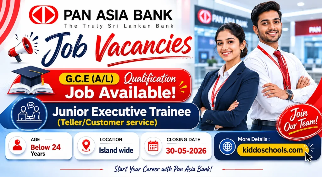 Pan Asia Bank Job Vacancies 2026 – Junior Executive Trainee