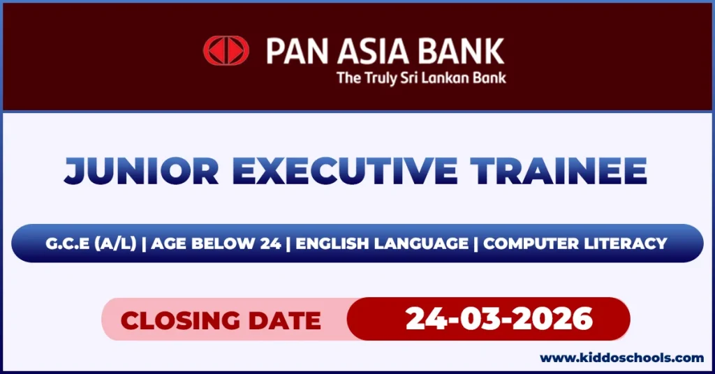 Pan Asia Bank Job Vacancies 2026 – Junior Executive Trainee
