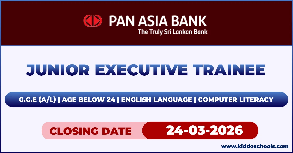 Pan Asia Bank Job Vacancies 2026 – Junior Executive Trainee