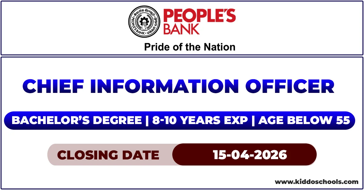 Peoples Bank Job Vacancies 2026 - Chief Information Officer