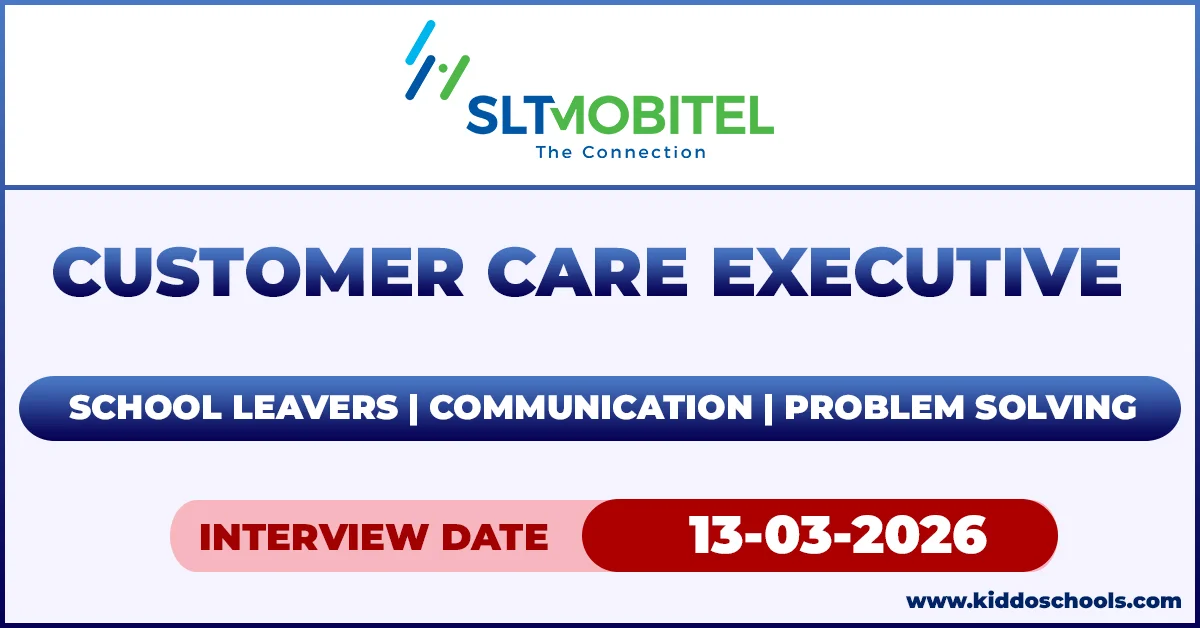 SLT Job Vacancies 2026 - Customer Care Executive