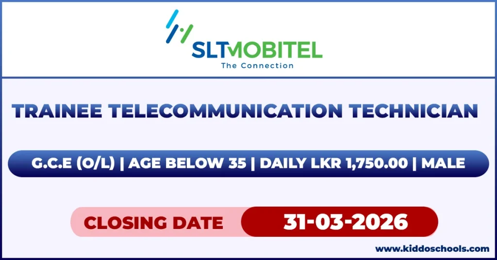 Sri Lanka Telecom (SLT) Job Vacancies 2026 - Trainee Telecommunication Technician