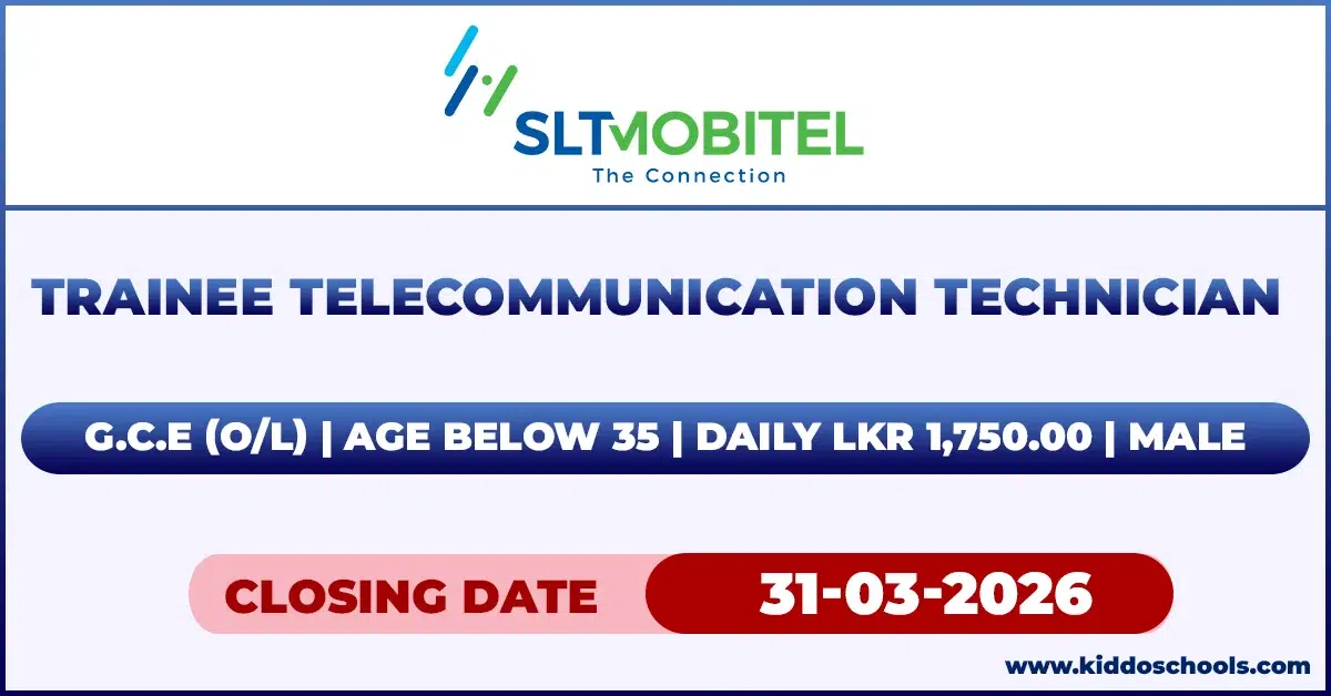 Sri Lanka Telecom (SLT) Job Vacancies 2026 - Trainee Telecommunication Technician