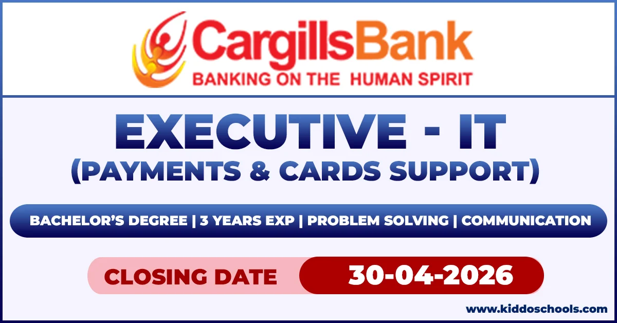 Cargills Bank Vacancies 2026 Apply Online - Executive (IT)