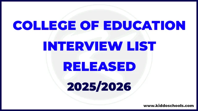 College of Education Interview List 2025 (2026) Released - Sri Lanka